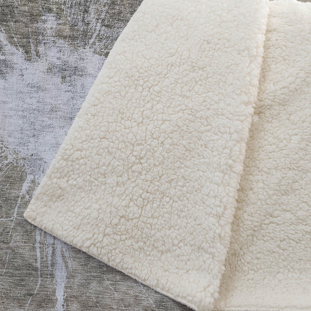 Premium Machine Washable ASB719 Taupe 50" x 70" Sherpa Throw Blanket. Picture 2