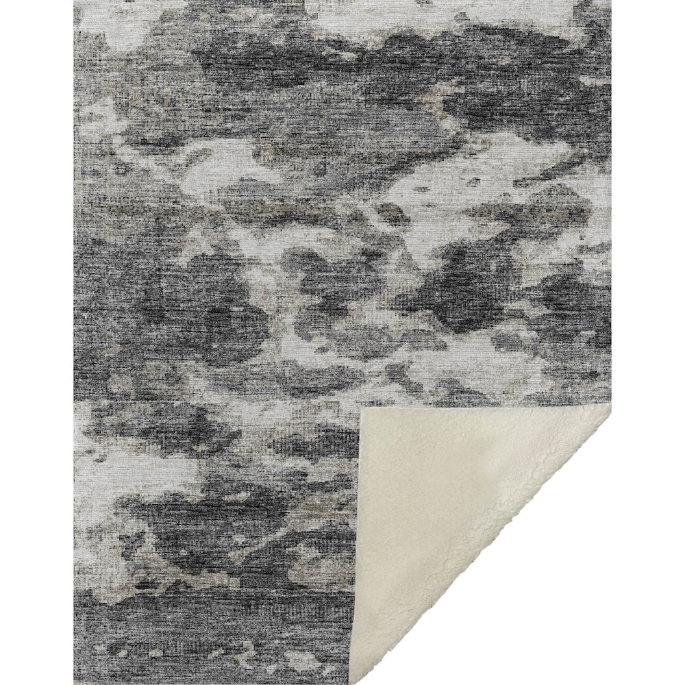 Premium Machine Washable ASB71 Black 50" x 70" Sherpa Throw Blanket. Picture 1