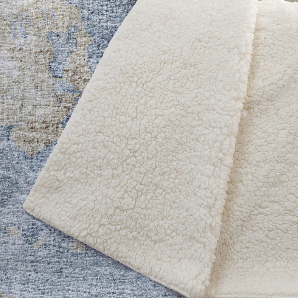 Premium Machine Washable ASB71 Blue 50" x 70" Sherpa Throw Blanket. Picture 2