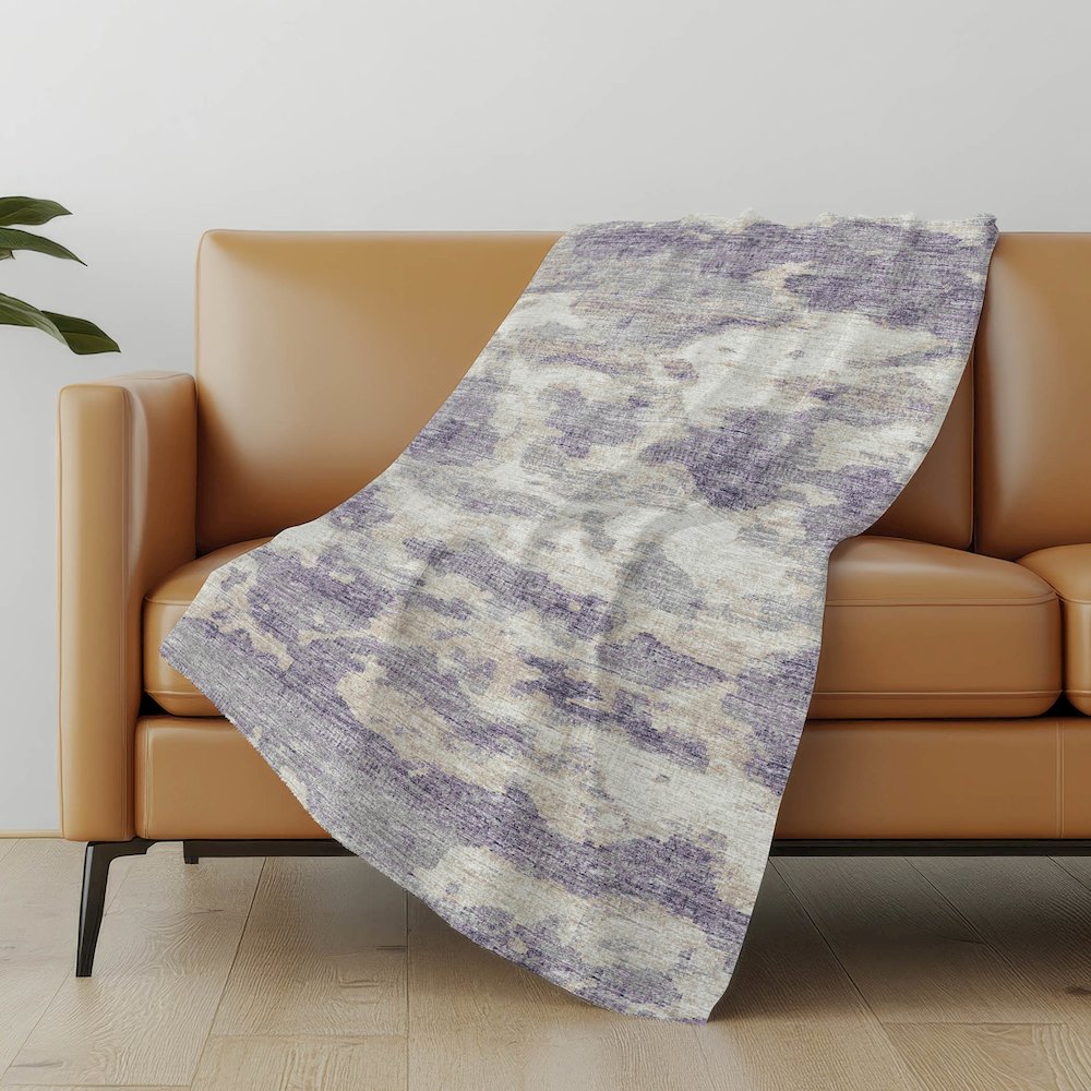 Premium Machine Washable ASB71 Purple 50" x 70" Sherpa Throw Blanket. Picture 4