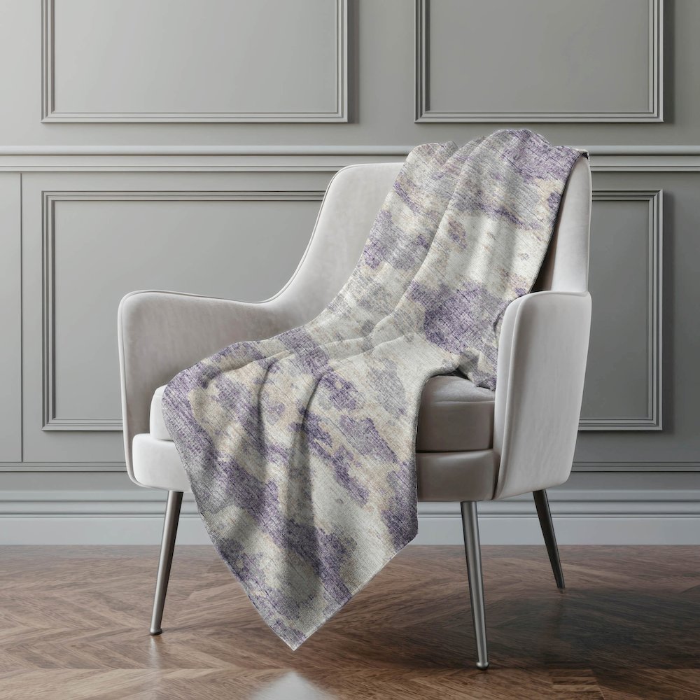 Premium Machine Washable ASB71 Purple 50" x 70" Sherpa Throw Blanket. Picture 5