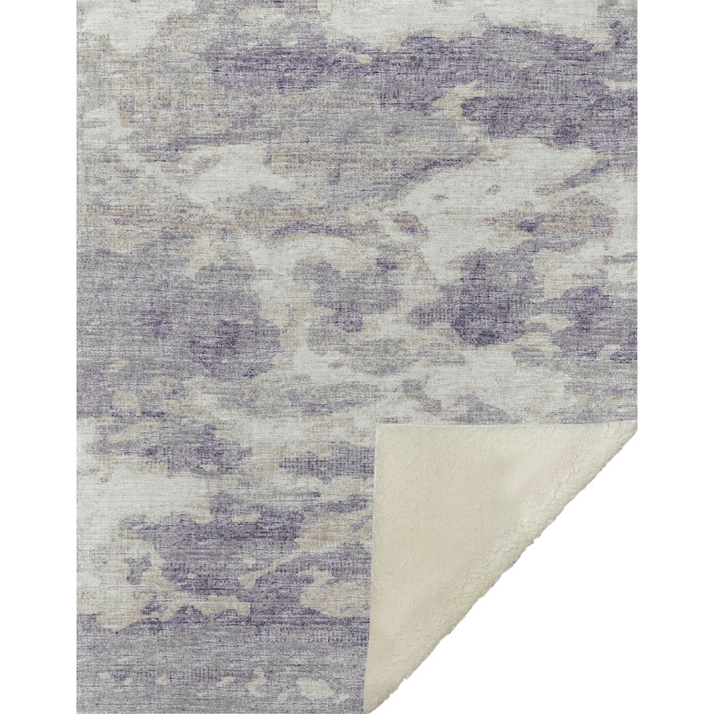 Premium Machine Washable ASB71 Purple 50" x 70" Sherpa Throw Blanket. Picture 1