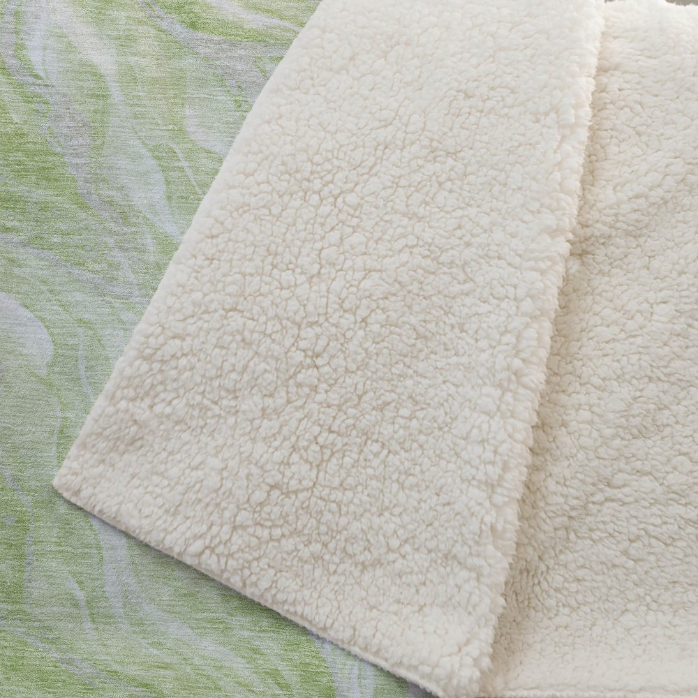 Premium Machine Washable ASB720 Aloe 50" x 70" Sherpa Throw Blanket. Picture 2