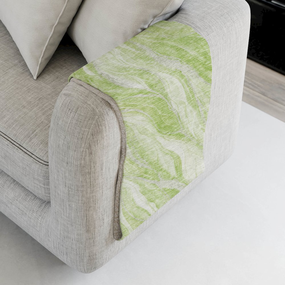 Premium Machine Washable ASB720 Aloe 50" x 70" Sherpa Throw Blanket. Picture 4