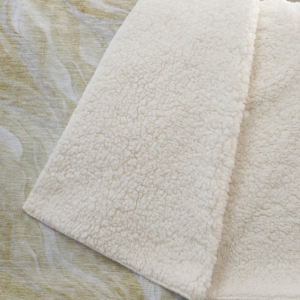 Premium Machine Washable ASB720 Gold 50" x 70" Sherpa Throw Blanket. Picture 2