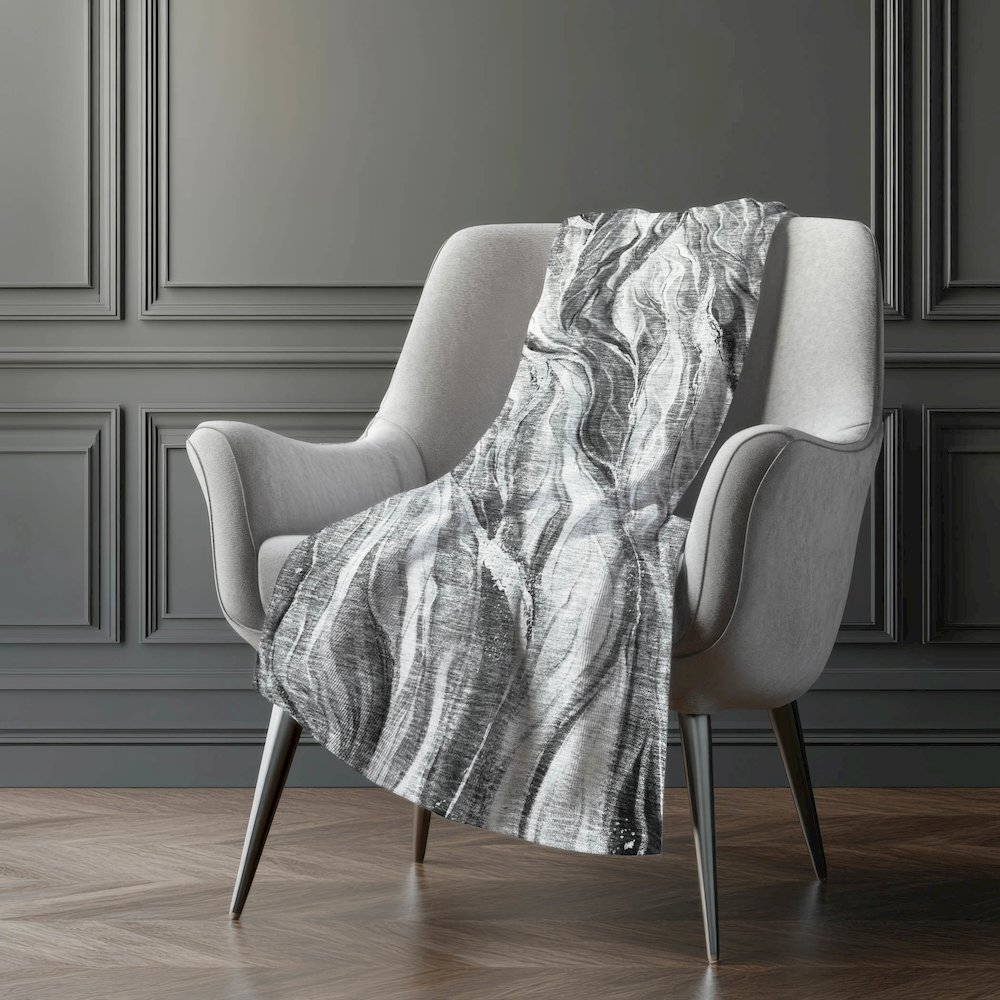 Premium Machine Washable ASB720 Gray 50" x 70" Sherpa Throw Blanket. Picture 5