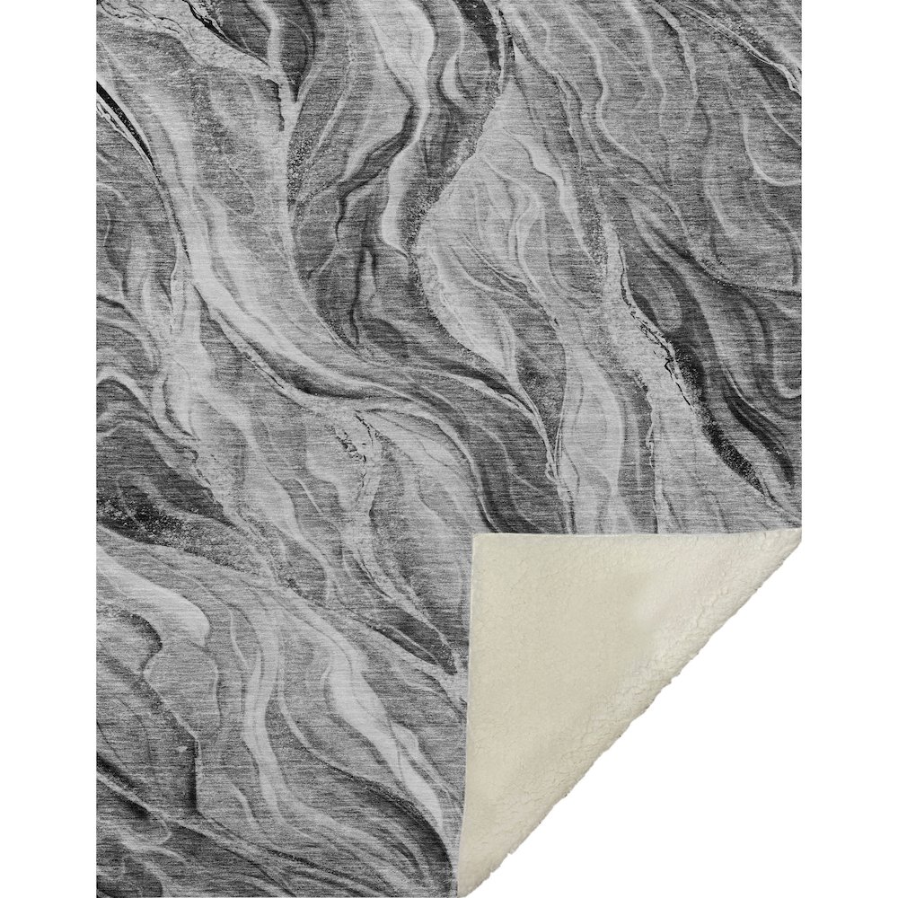 Premium Machine Washable ASB720 Gray 50" x 70" Sherpa Throw Blanket. Picture 1