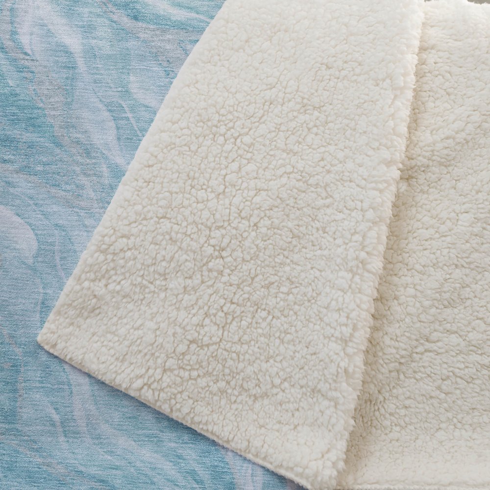 Premium Machine Washable ASB720 Teal 50" x 70" Sherpa Throw Blanket. Picture 2