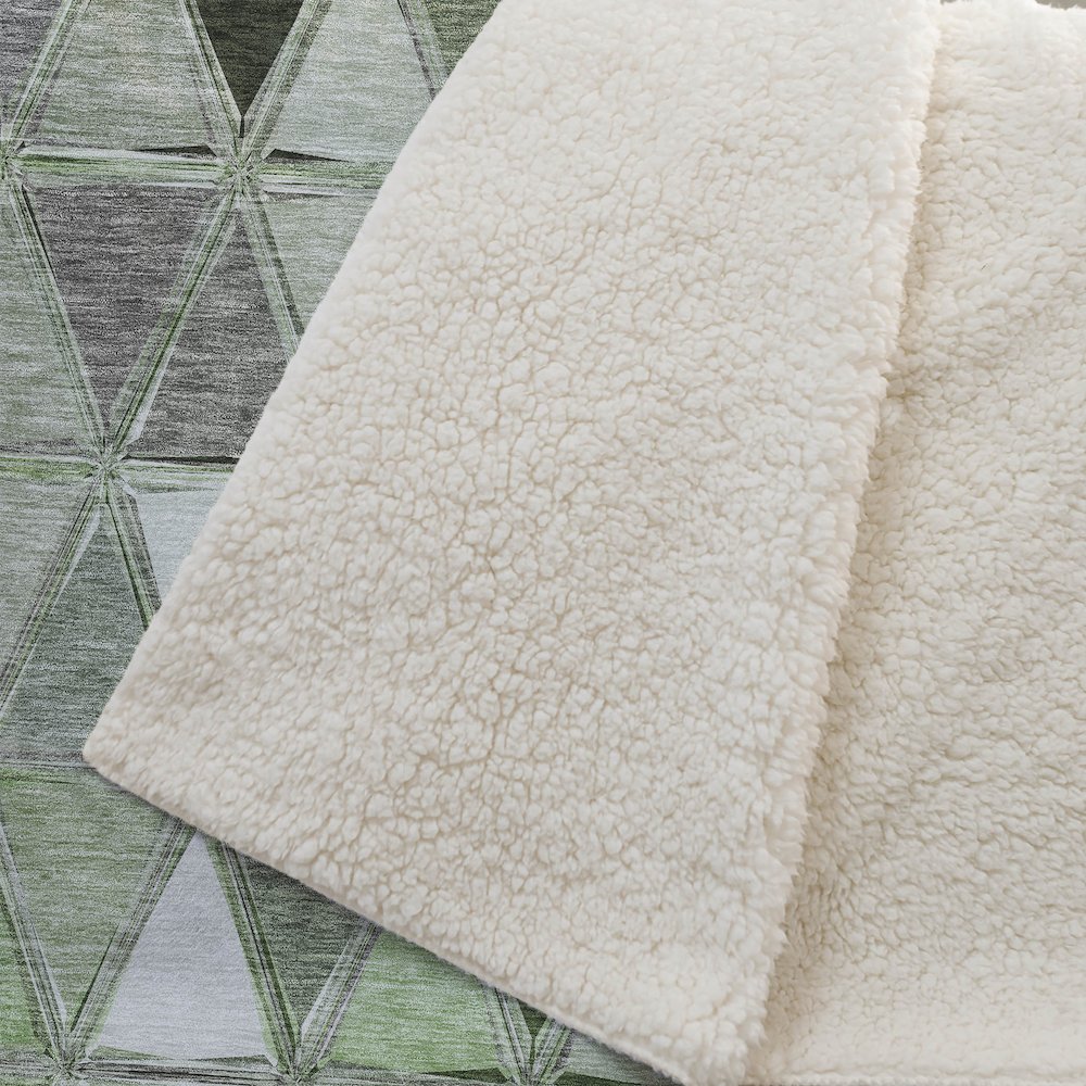 Premium Machine Washable ASB722 Aloe 50" x 70" Sherpa Throw Blanket. Picture 2