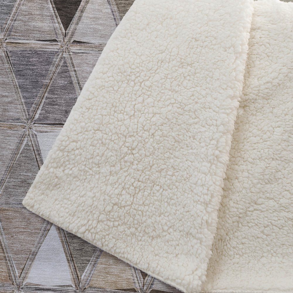 Premium Machine Washable ASB722 Brown 50" x 70" Sherpa Throw Blanket. Picture 2