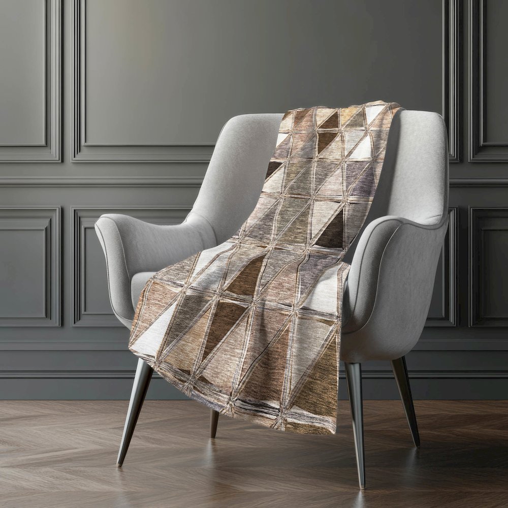 Premium Machine Washable ASB722 Brown 50" x 70" Sherpa Throw Blanket. Picture 5