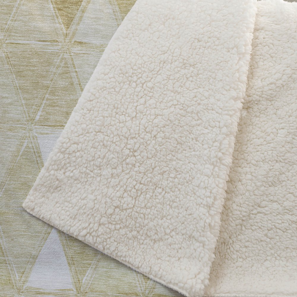 Premium Machine Washable ASB722 Gold 50" x 70" Sherpa Throw Blanket. Picture 2