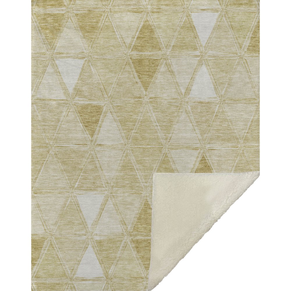 Premium Machine Washable ASB722 Gold 50" x 70" Sherpa Throw Blanket. Picture 1