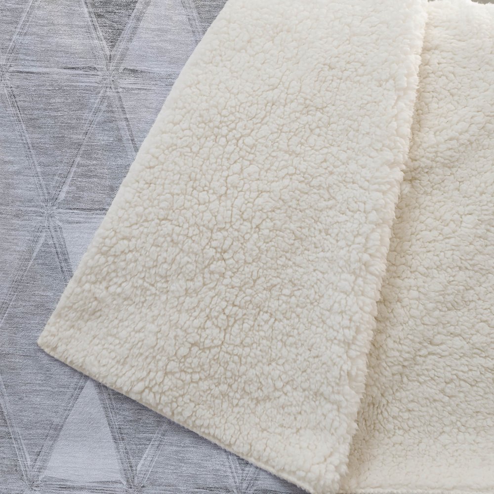 Premium Machine Washable ASB722 Gray 50" x 70" Sherpa Throw Blanket. Picture 2