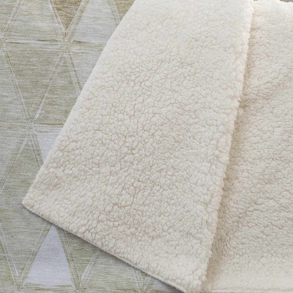 Premium Machine Washable ASB722 Khaki 50" x 70" Sherpa Throw Blanket. Picture 2