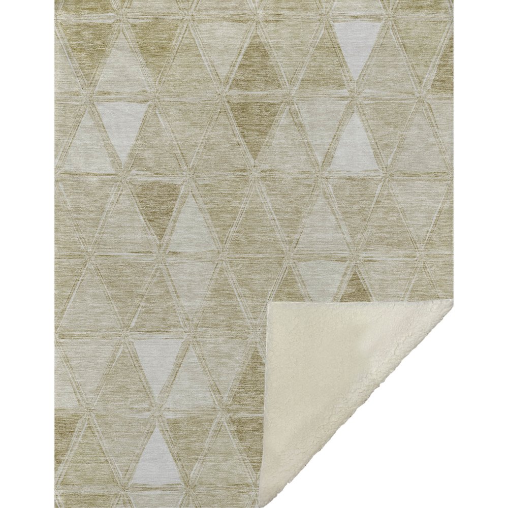 Premium Machine Washable ASB722 Khaki 50" x 70" Sherpa Throw Blanket. Picture 1