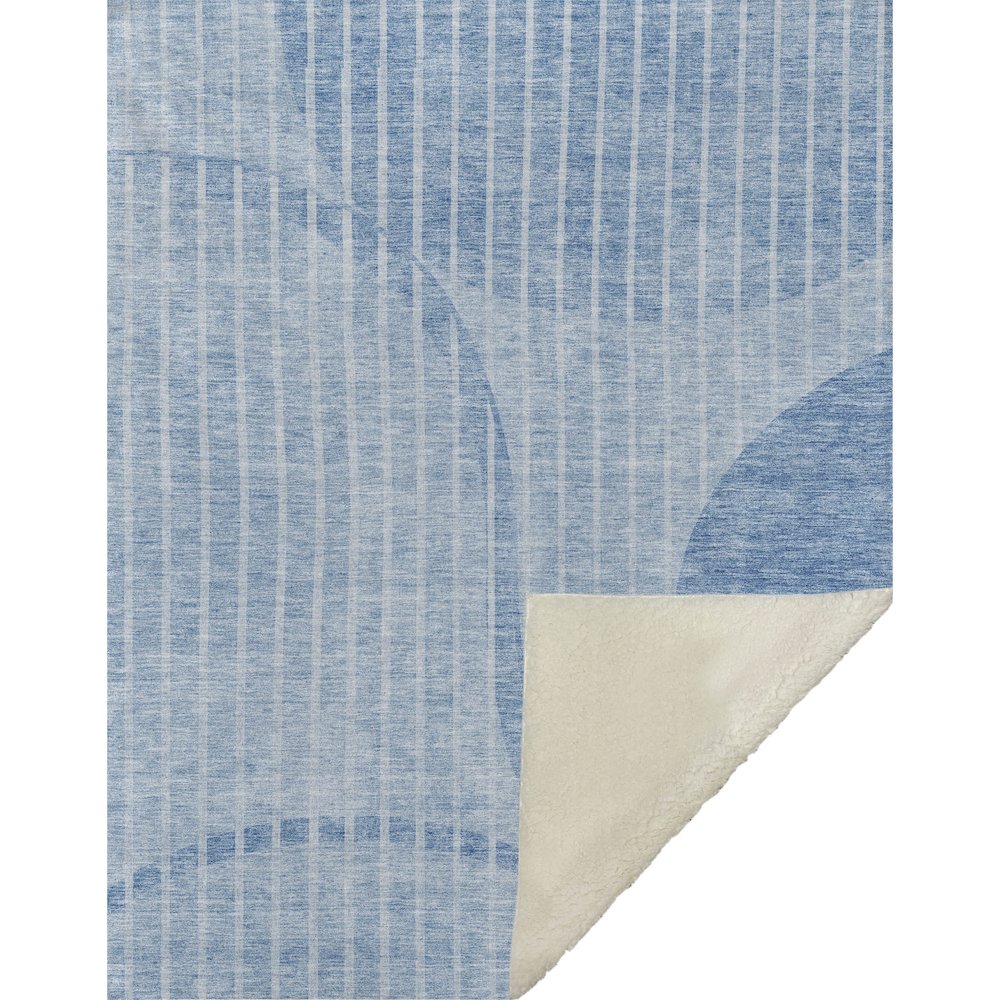 Premium Machine Washable ASB723 Blue 50" x 70" Sherpa Throw Blanket. Picture 1