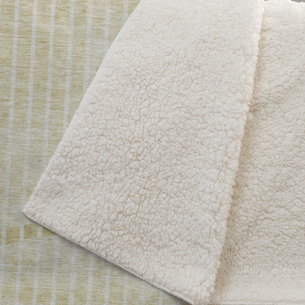 Premium Machine Washable ASB723 Gold 50" x 70" Sherpa Throw Blanket. Picture 2