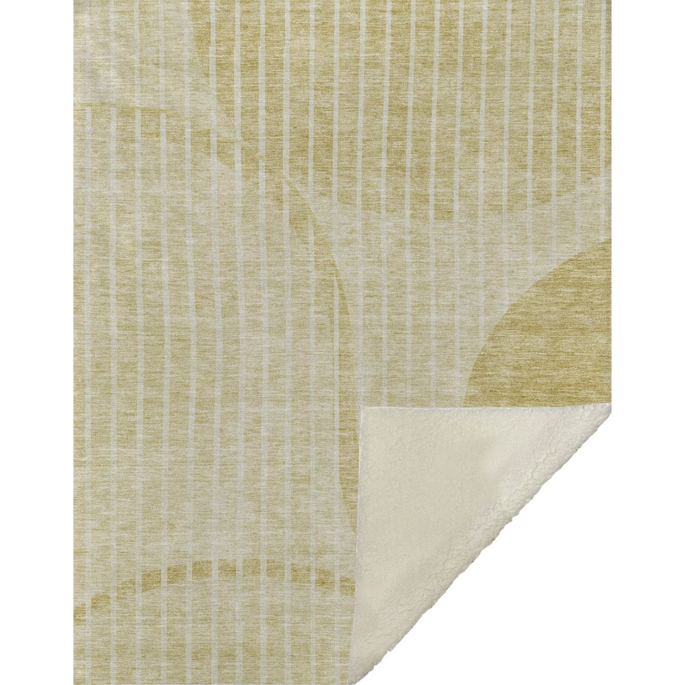 Premium Machine Washable ASB723 Gold 50" x 70" Sherpa Throw Blanket. Picture 1