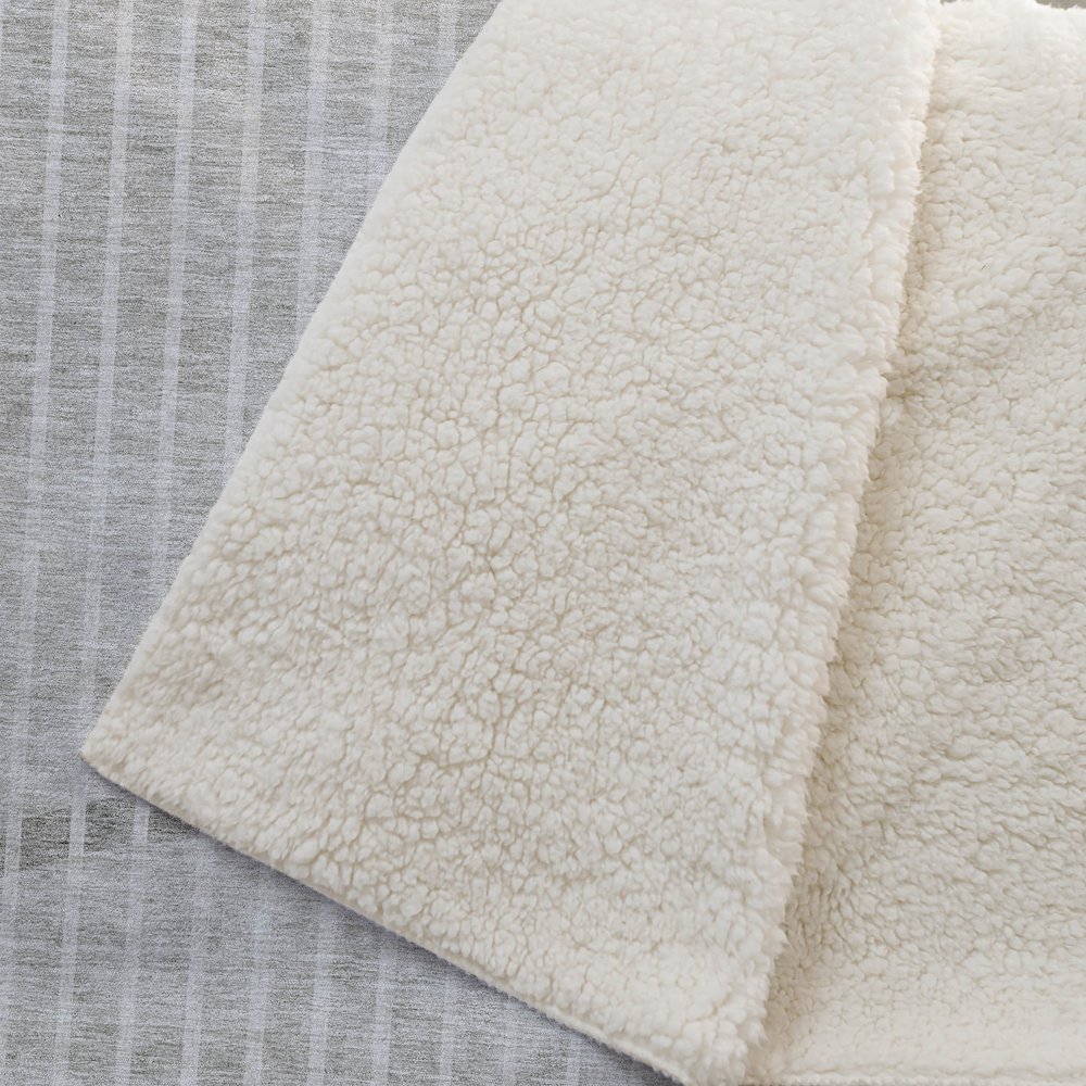 Premium Machine Washable ASB723 Taupe 50" x 70" Sherpa Throw Blanket. Picture 2