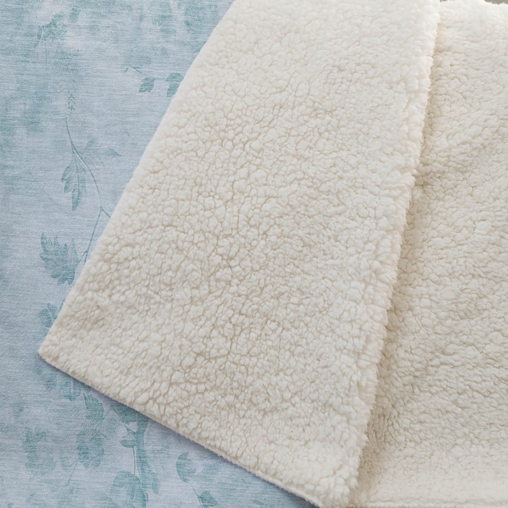 Premium Machine Washable ASB724 Aqua 50" x 70" Sherpa Throw Blanket. Picture 2