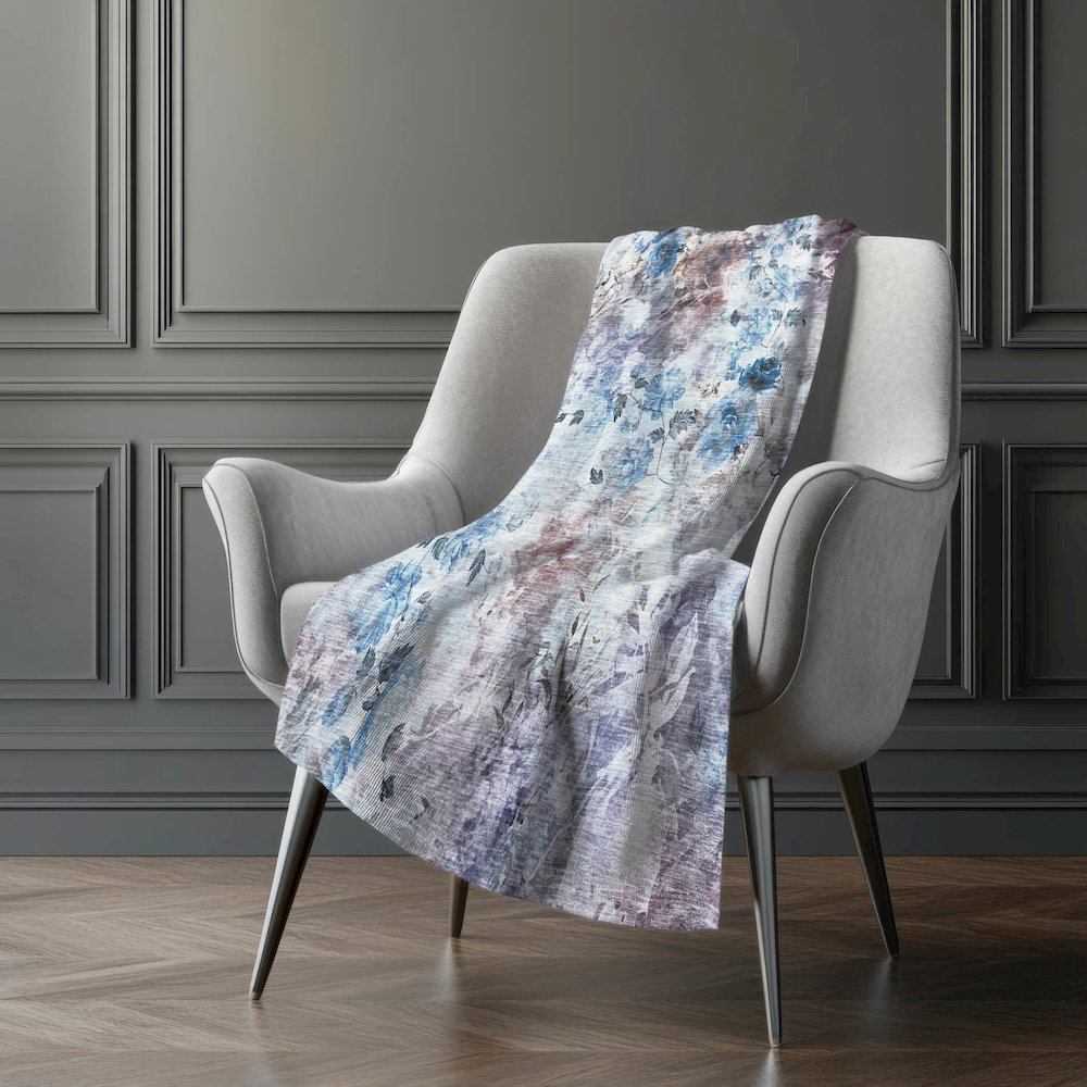 Premium Machine Washable ASB724 Blue 50" x 70" Sherpa Throw Blanket. Picture 5