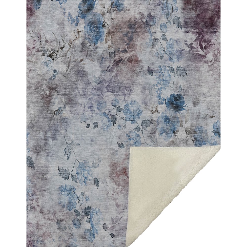 Premium Machine Washable ASB724 Blue 50" x 70" Sherpa Throw Blanket. Picture 1