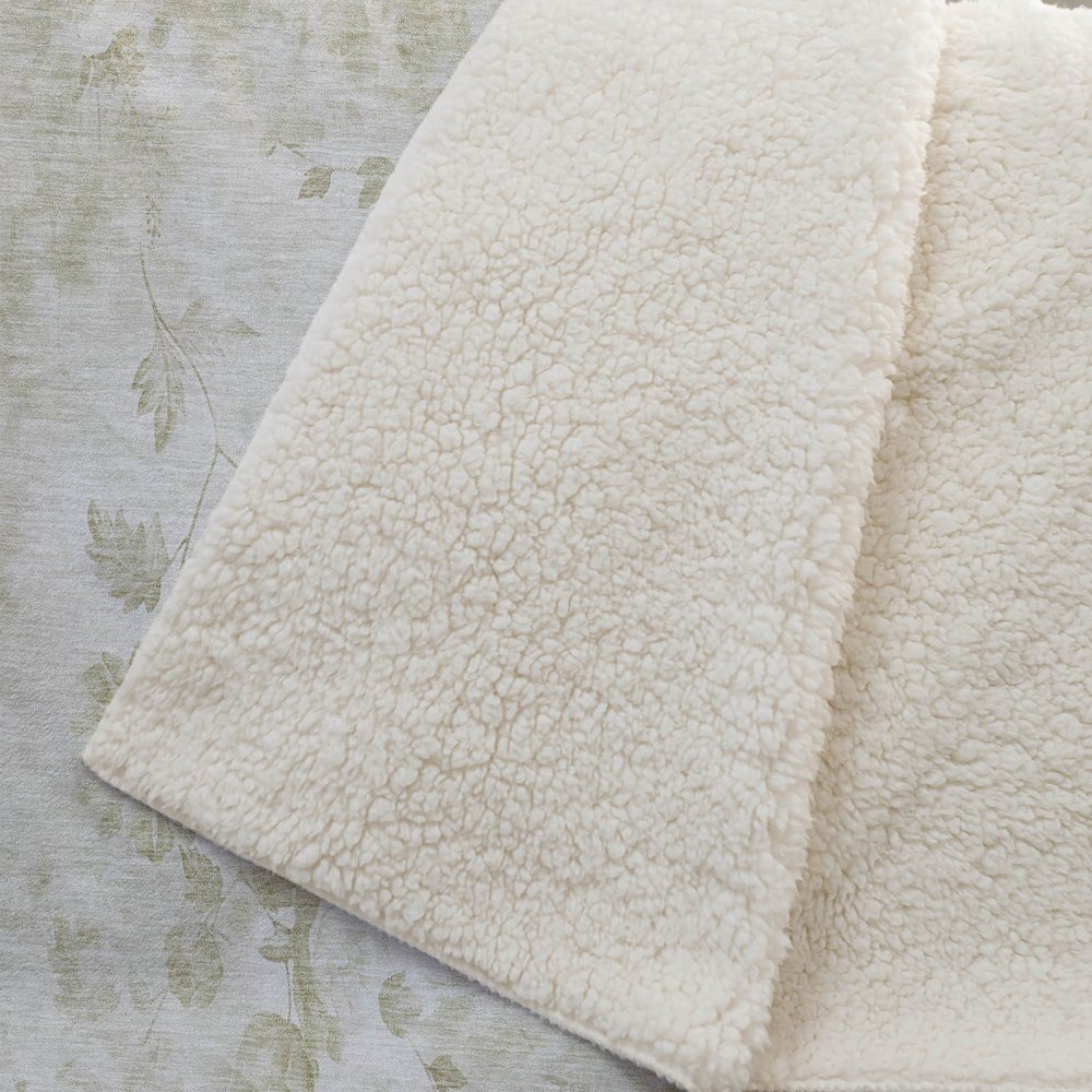 Premium Machine Washable ASB724 Khaki 50" x 70" Sherpa Throw Blanket. Picture 2