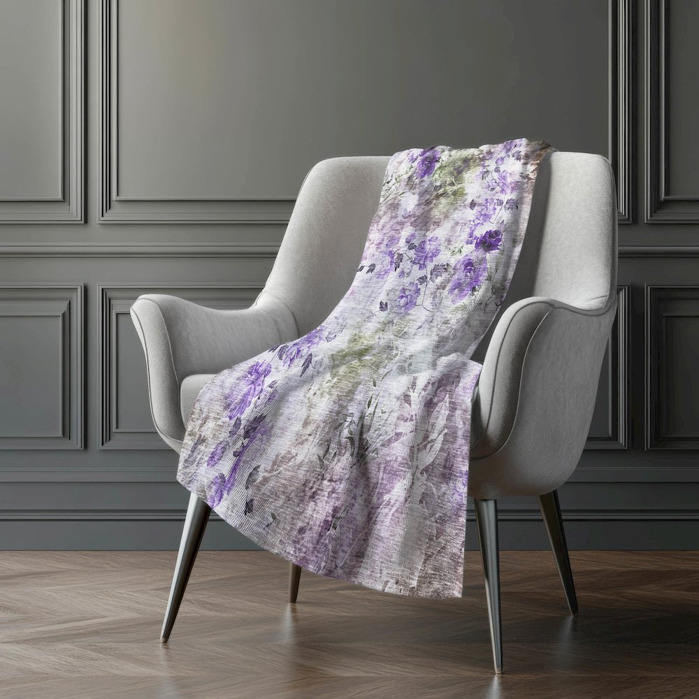 Premium Machine Washable ASB724 Purple 50" x 70" Sherpa Throw Blanket. Picture 5