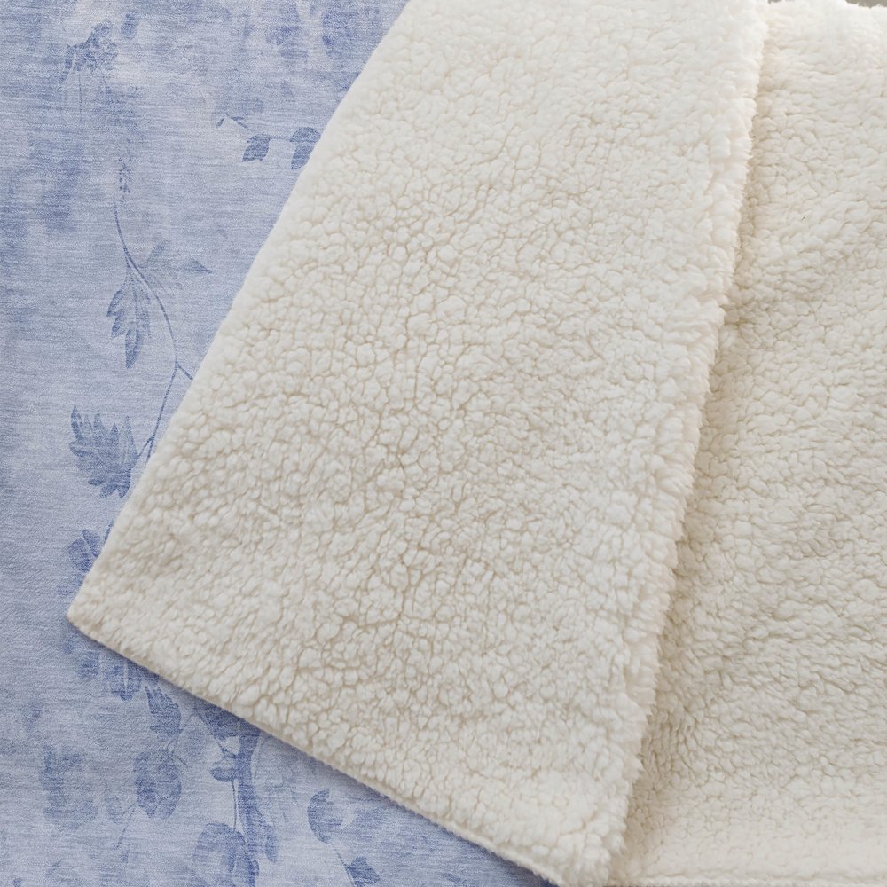 Premium Machine Washable ASB724 Sky 50" x 70" Sherpa Throw Blanket. Picture 2