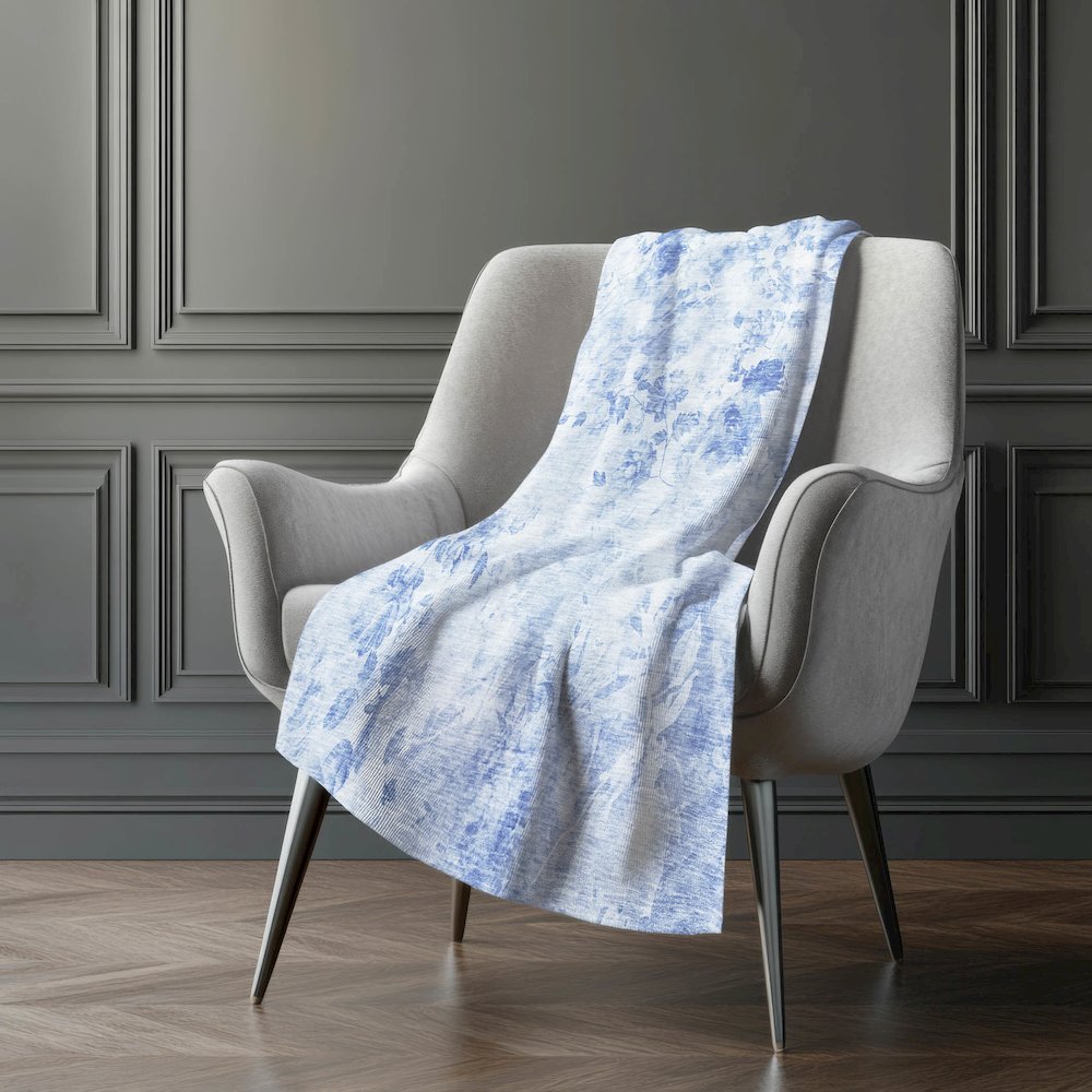 Premium Machine Washable ASB724 Sky 50" x 70" Sherpa Throw Blanket. Picture 5