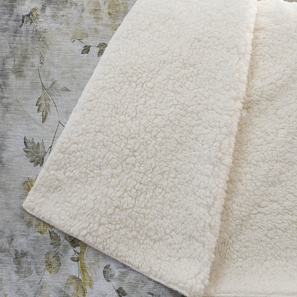 Premium Machine Washable ASB724 Taupe 50" x 70" Sherpa Throw Blanket. Picture 2