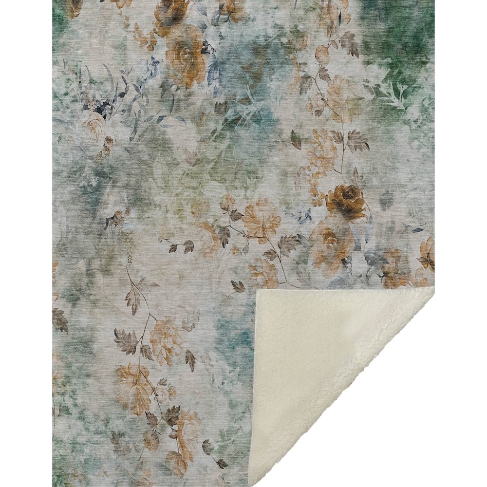 Premium Machine Washable ASB724 Teal 50" x 70" Sherpa Throw Blanket. Picture 1