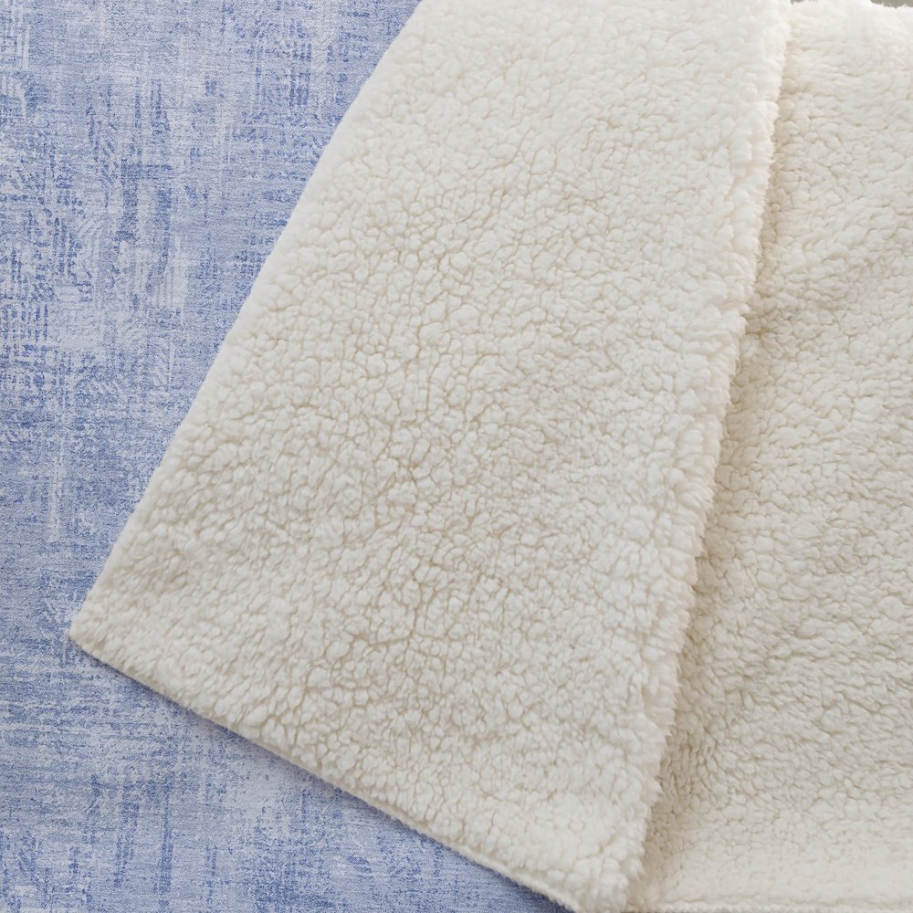 Premium Machine Washable ASB725 Sky 50" x 70" Sherpa Throw Blanket. Picture 2
