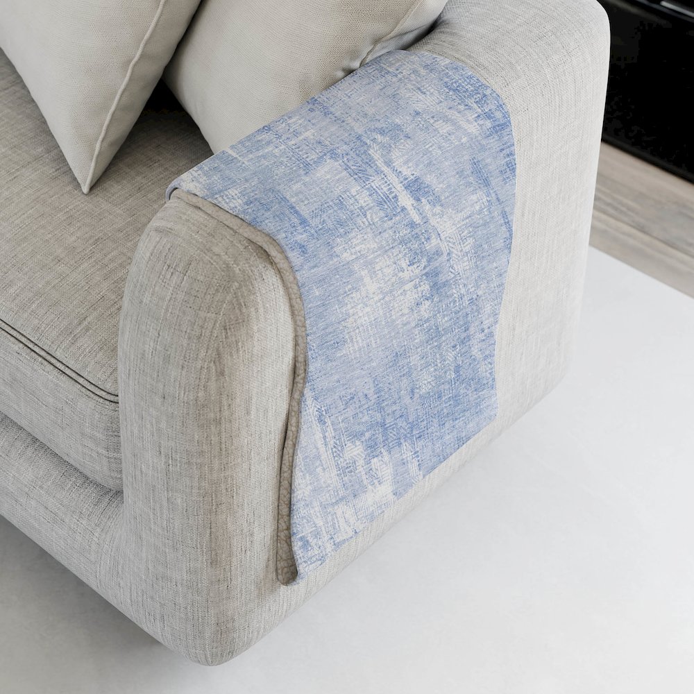 Premium Machine Washable ASB725 Sky 50" x 70" Sherpa Throw Blanket. Picture 4