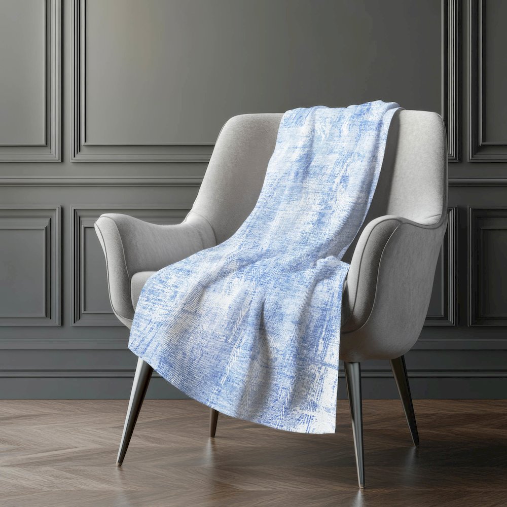 Premium Machine Washable ASB725 Sky 50" x 70" Sherpa Throw Blanket. Picture 5