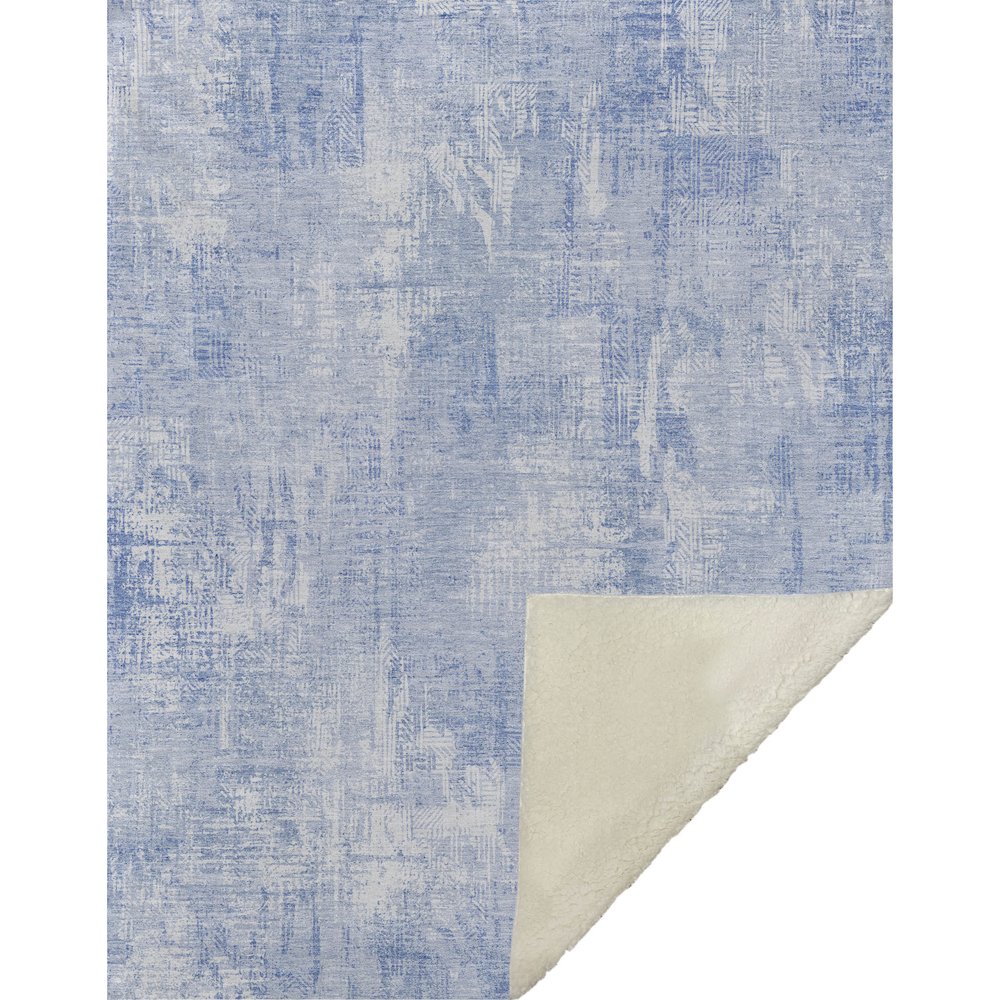 Premium Machine Washable ASB725 Sky 50" x 70" Sherpa Throw Blanket. Picture 1