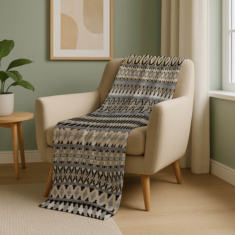 Premium Machine Washable ASB726 Charcoal 50" x 70" Sherpa Throw Blanket. Picture 5