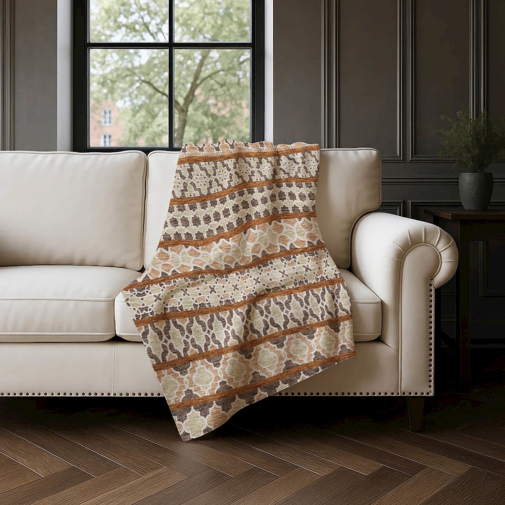 Premium Machine Washable ASB726 Chocolate 50" x 70" Sherpa Throw Blanket. Picture 4