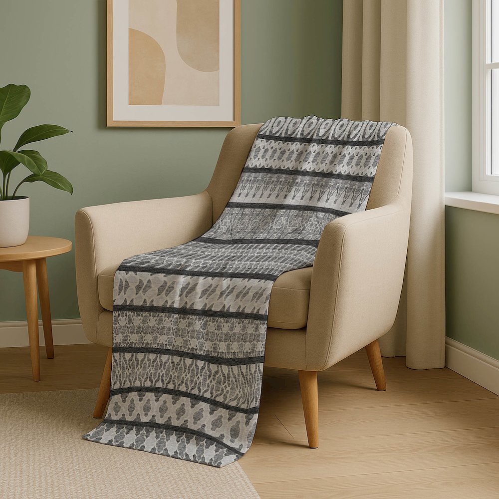 Premium Machine Washable ASB726 Gray 50" x 70" Sherpa Throw Blanket. Picture 5