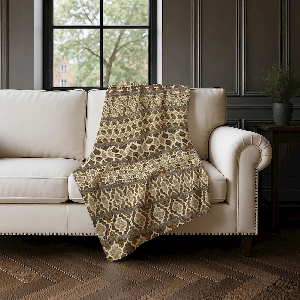Premium Machine Washable ASB726 Mocha 50" x 70" Sherpa Throw Blanket. Picture 4