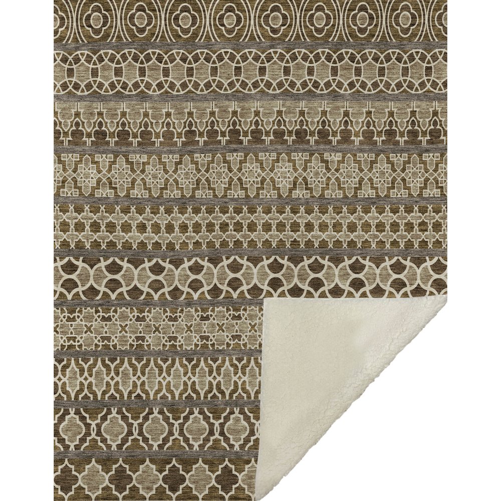 Premium Machine Washable ASB726 Mocha 50" x 70" Sherpa Throw Blanket. Picture 1