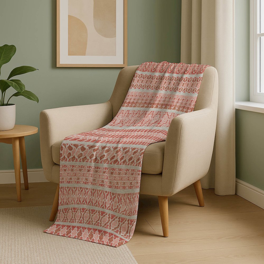 Premium Machine Washable ASB726 Salmon 50" x 70" Sherpa Throw Blanket. Picture 5