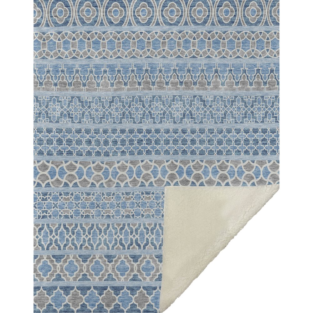 Premium Machine Washable ASB726 Sky 50" x 70" Sherpa Throw Blanket. Picture 1