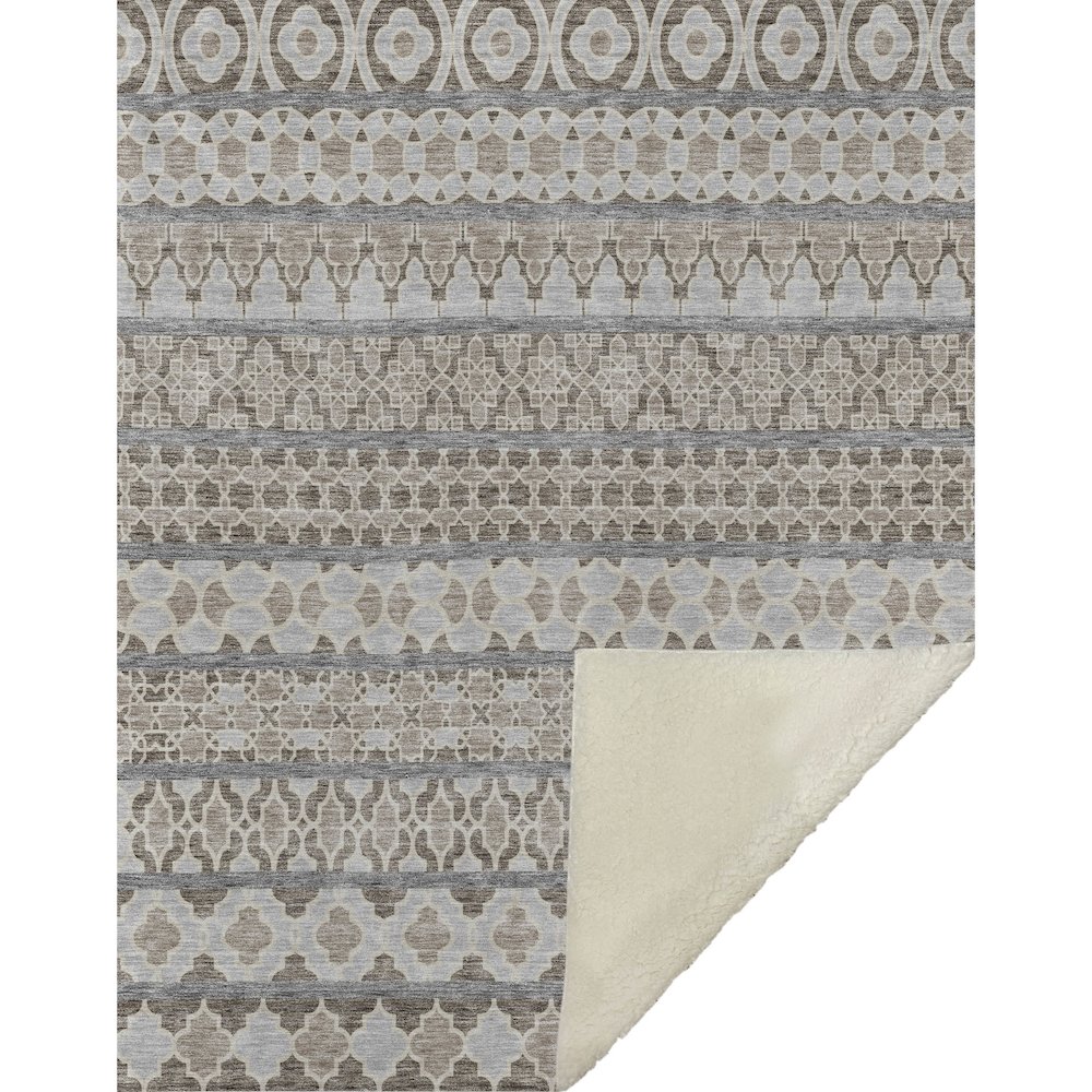 Premium Machine Washable ASB726 Taupe 50" x 70" Sherpa Throw Blanket. Picture 1
