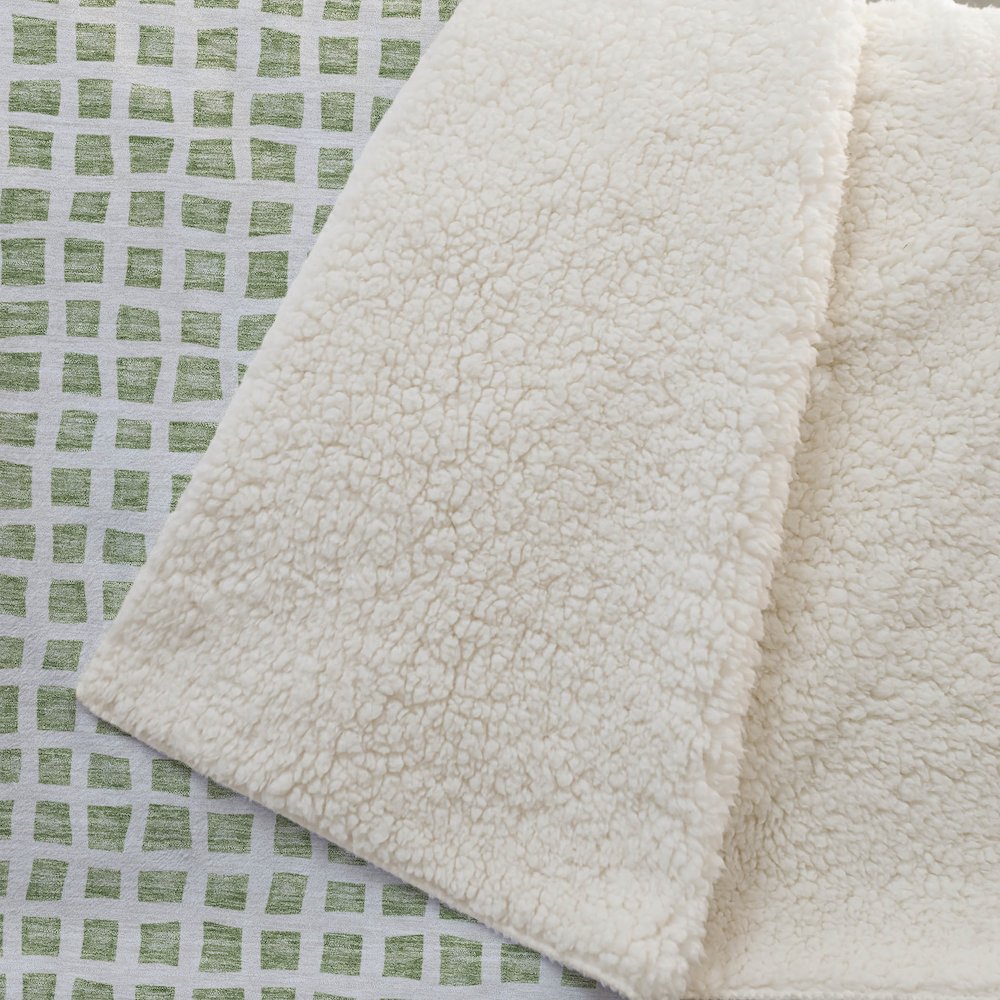 Premium Machine Washable ASB727 Aloe 50" x 70" Sherpa Throw Blanket. Picture 2