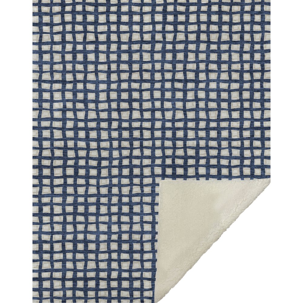 Premium Machine Washable ASB727 Blue 50" x 70" Sherpa Throw Blanket. Picture 1