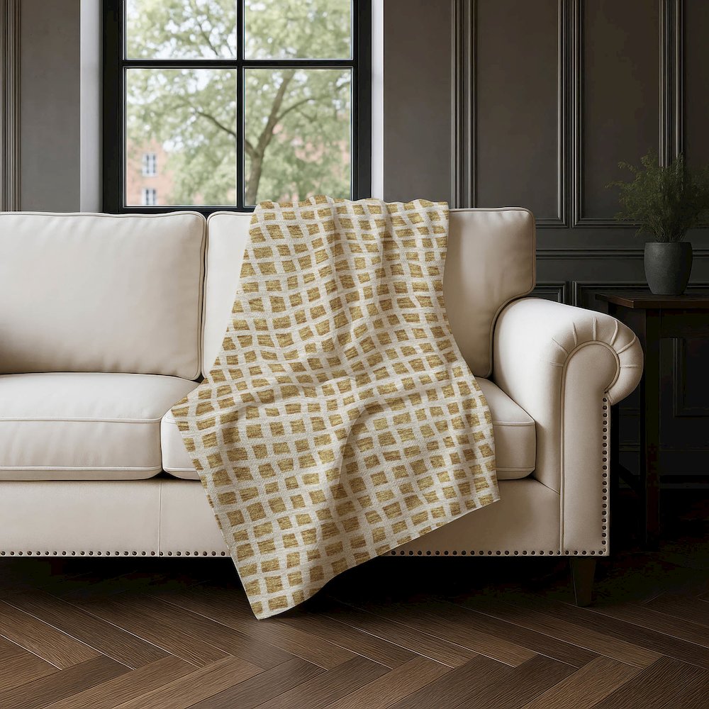 Premium Machine Washable ASB727 Gold 50" x 70" Sherpa Throw Blanket. Picture 4