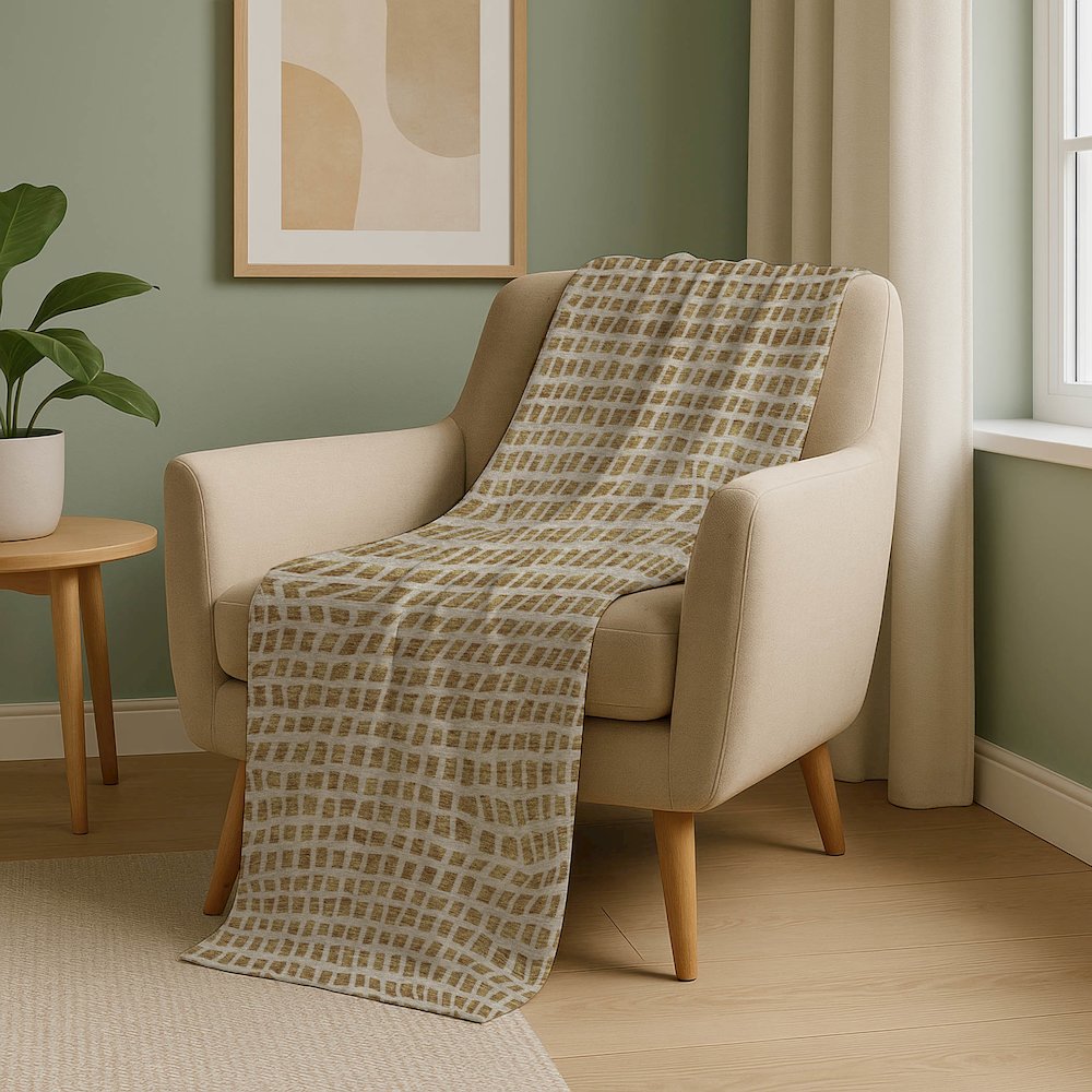 Premium Machine Washable ASB727 Gold 50" x 70" Sherpa Throw Blanket. Picture 5