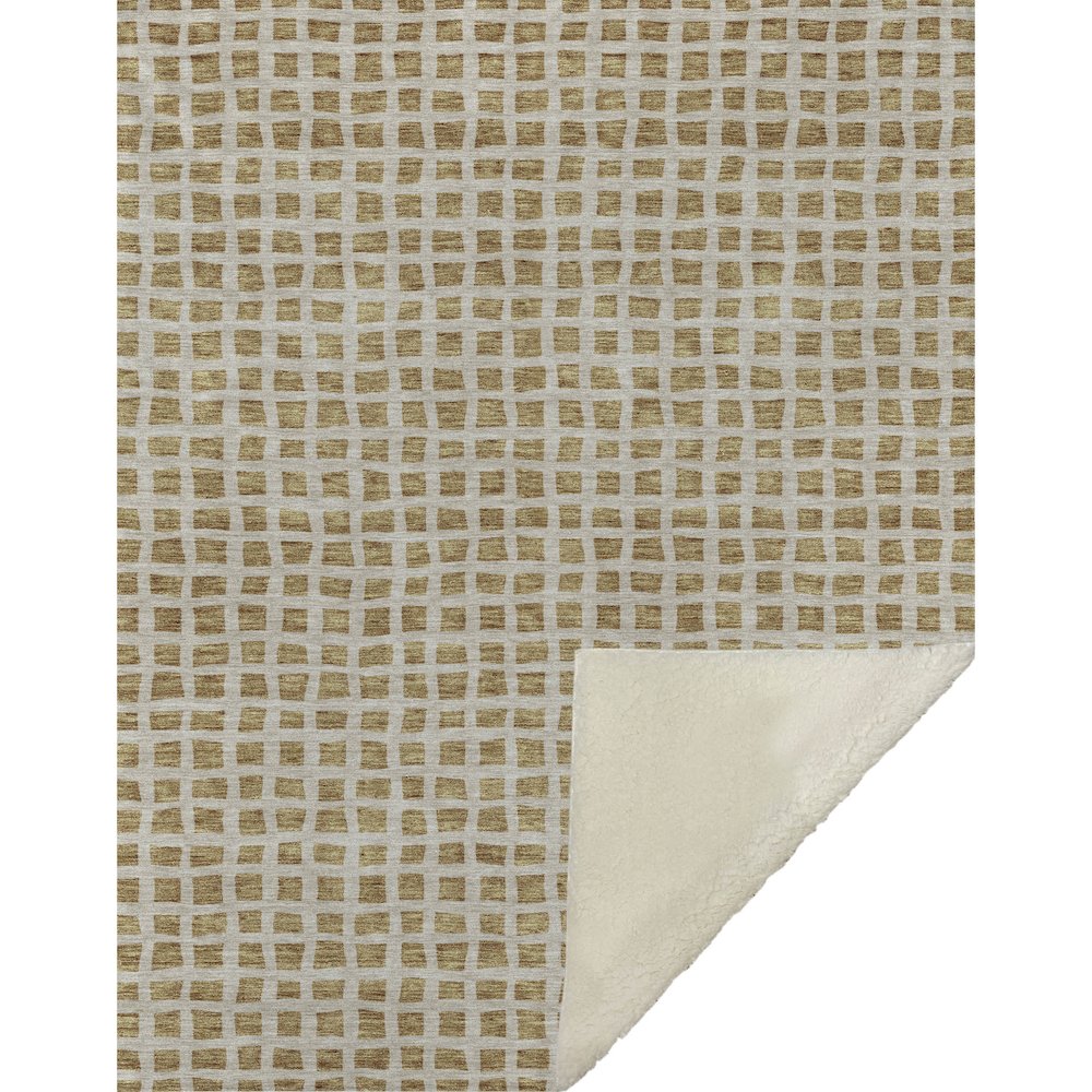 Premium Machine Washable ASB727 Gold 50" x 70" Sherpa Throw Blanket. Picture 1